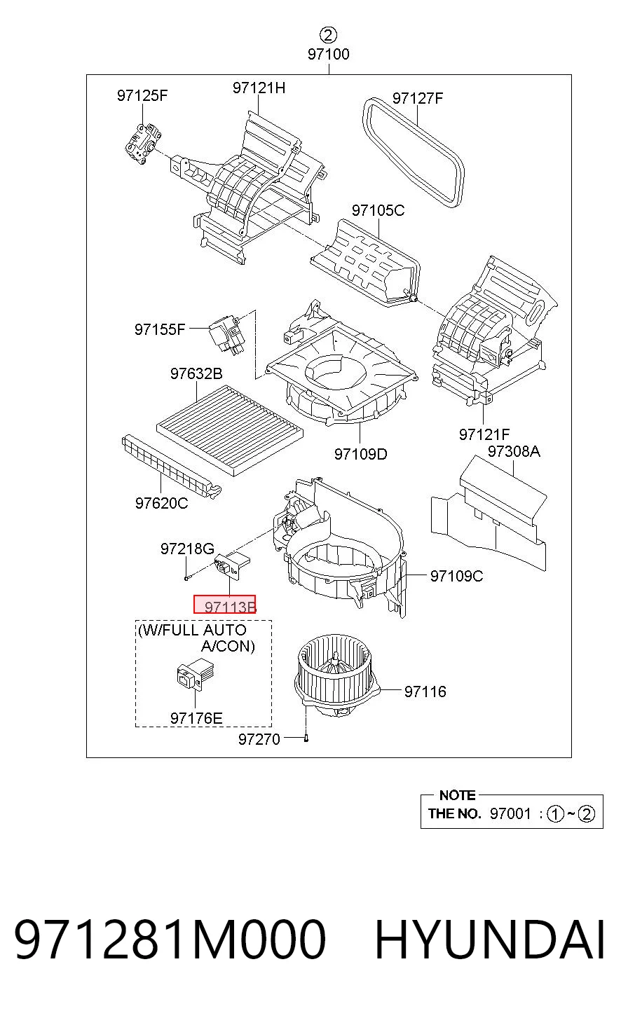 971281M000 Hyundai/Kia Resistor (resistência) de ventilador de forno (de aquecedor de salão)