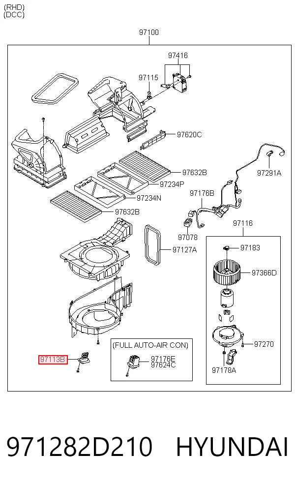 971282D210 Hyundai/Kia Resistor (resistência) de ventilador de forno (de aquecedor de salão)