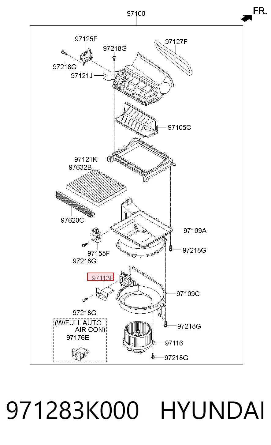 971283K000 Hyundai/Kia Resistor (resistência) de ventilador de forno (de aquecedor de salão)