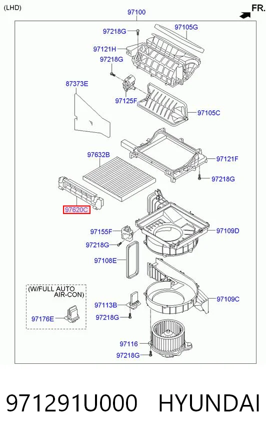 971291U000 Hyundai/Kia Carcaça de filtro de salão