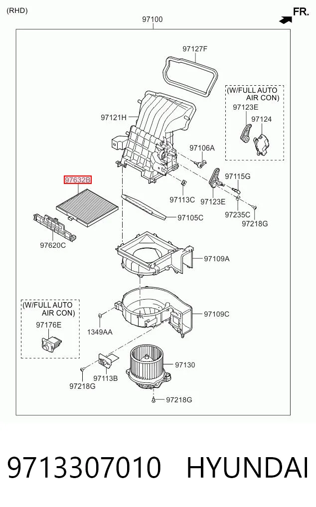 9713307010 Hyundai/Kia Filtro de salão
