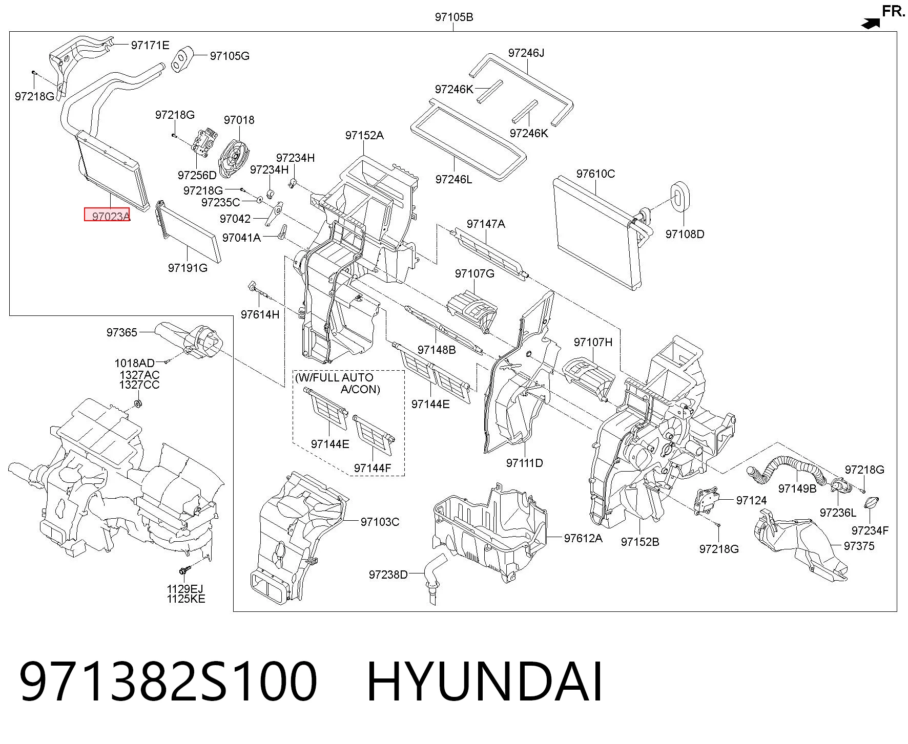 971382S100 Hyundai/Kia Radiador de forno (de aquecedor)