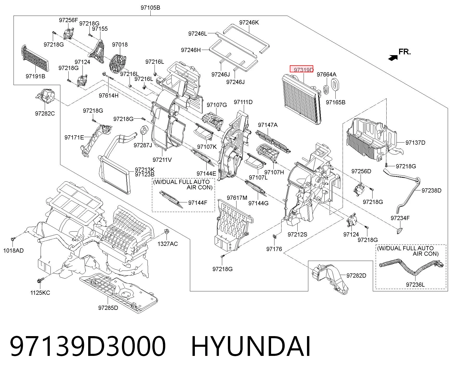 Vaporizador de aparelho de ar condicionado para Hyundai Tucson III TL