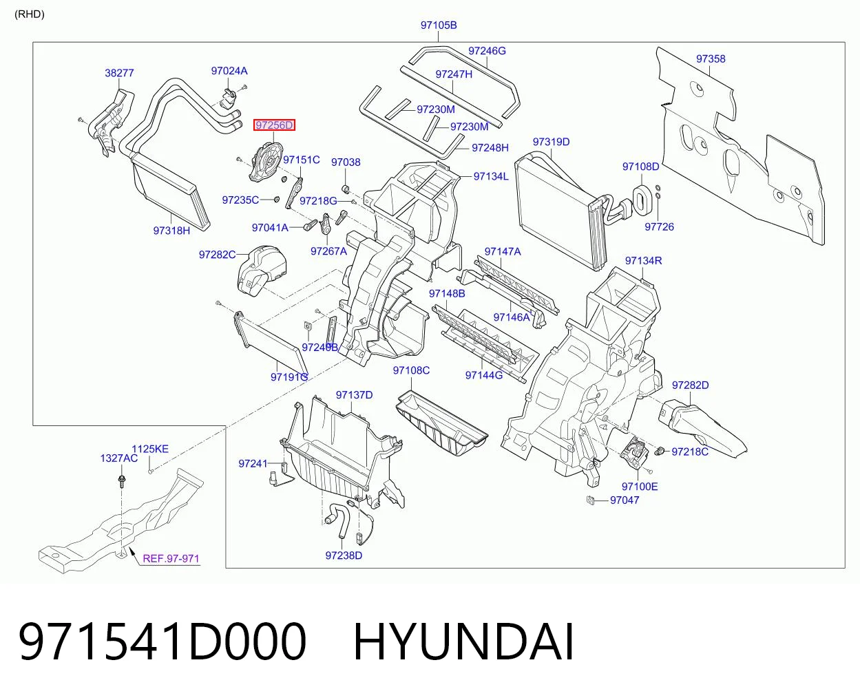 971541D000 Hyundai/Kia Acionamento de comporta de forno