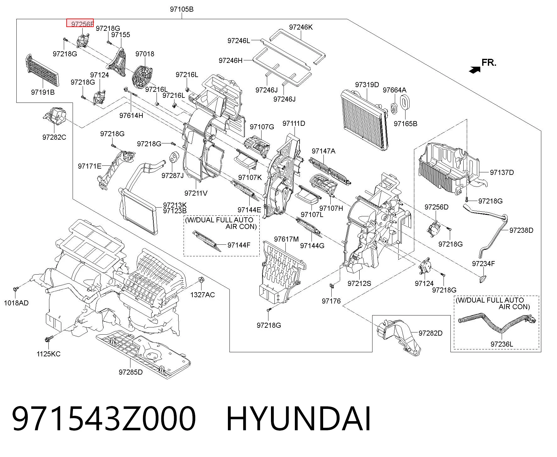 971543Z000 Hyundai/Kia Acionamento de comporta de forno