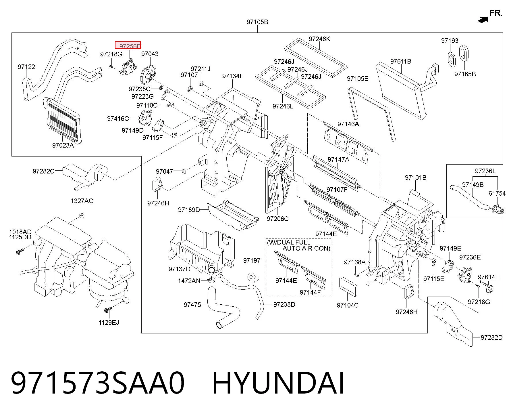 971573SAA0 Hyundai/Kia Acionamento de comporta de forno