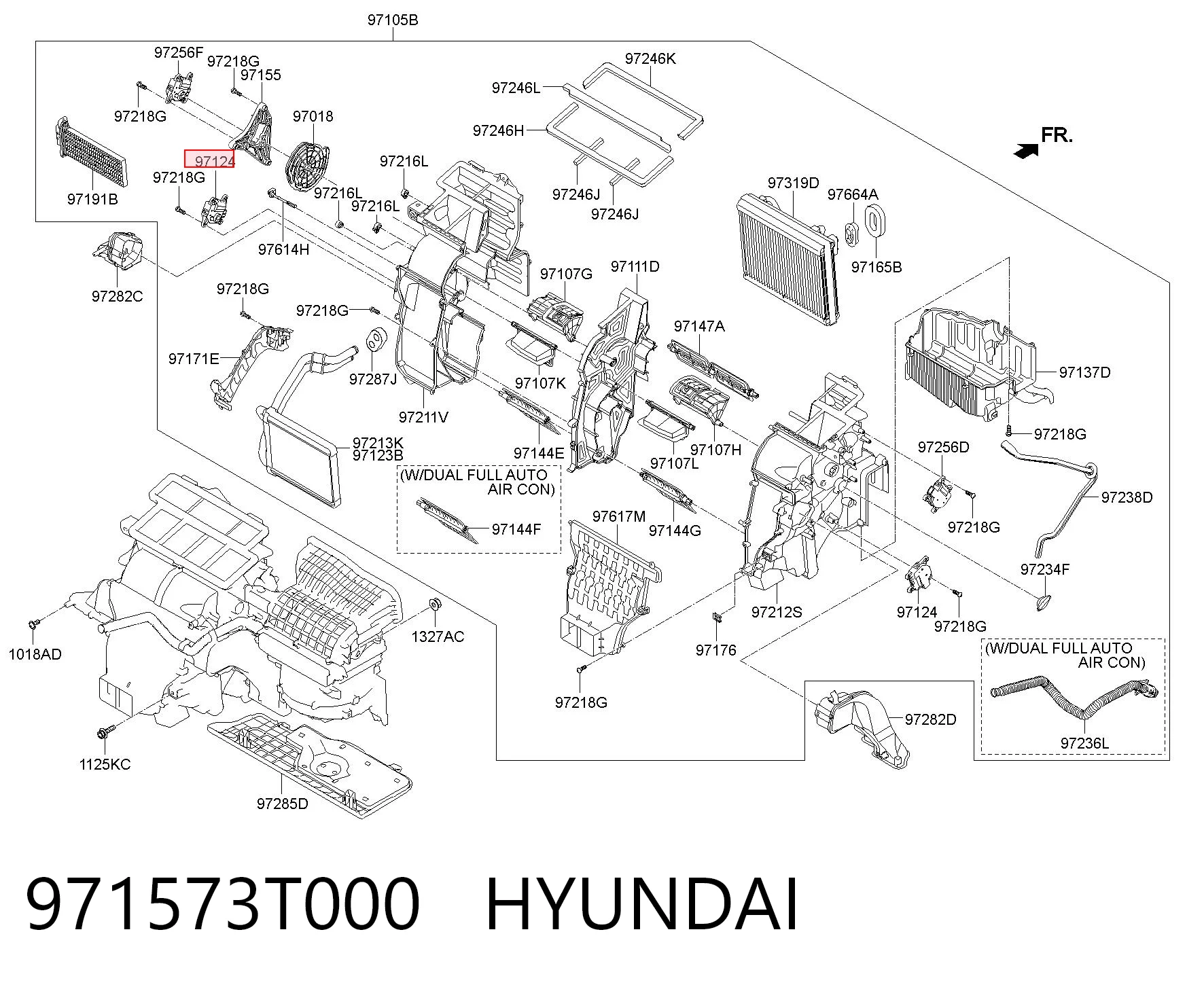 971573T000 Hyundai/Kia Acionamento de comporta de forno