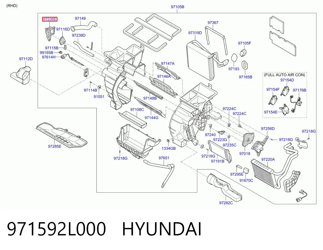 971592L000 Hyundai/Kia Acionamento de comporta de forno