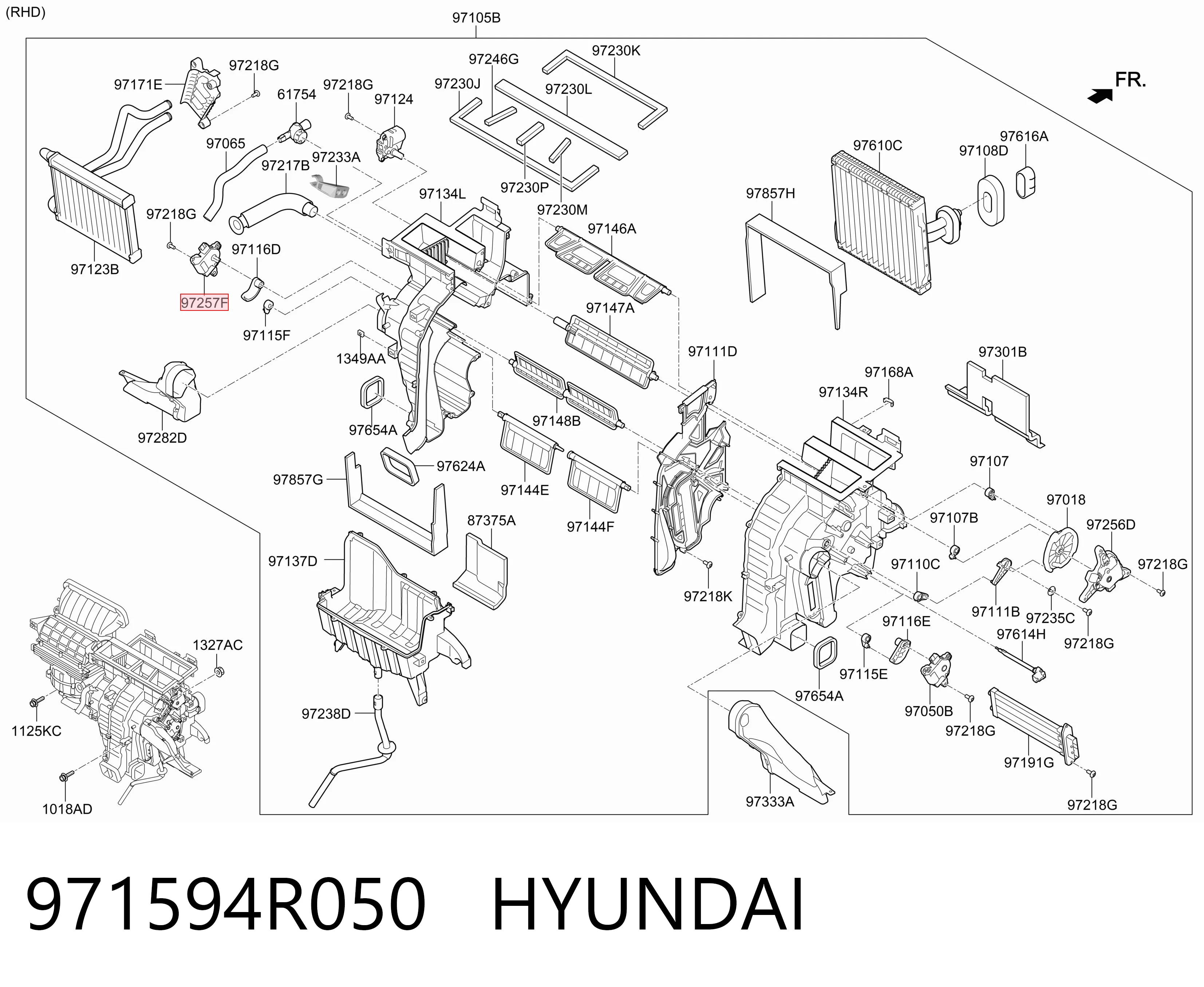 971594R050 Hyundai/Kia Acionamento de comporta de forno