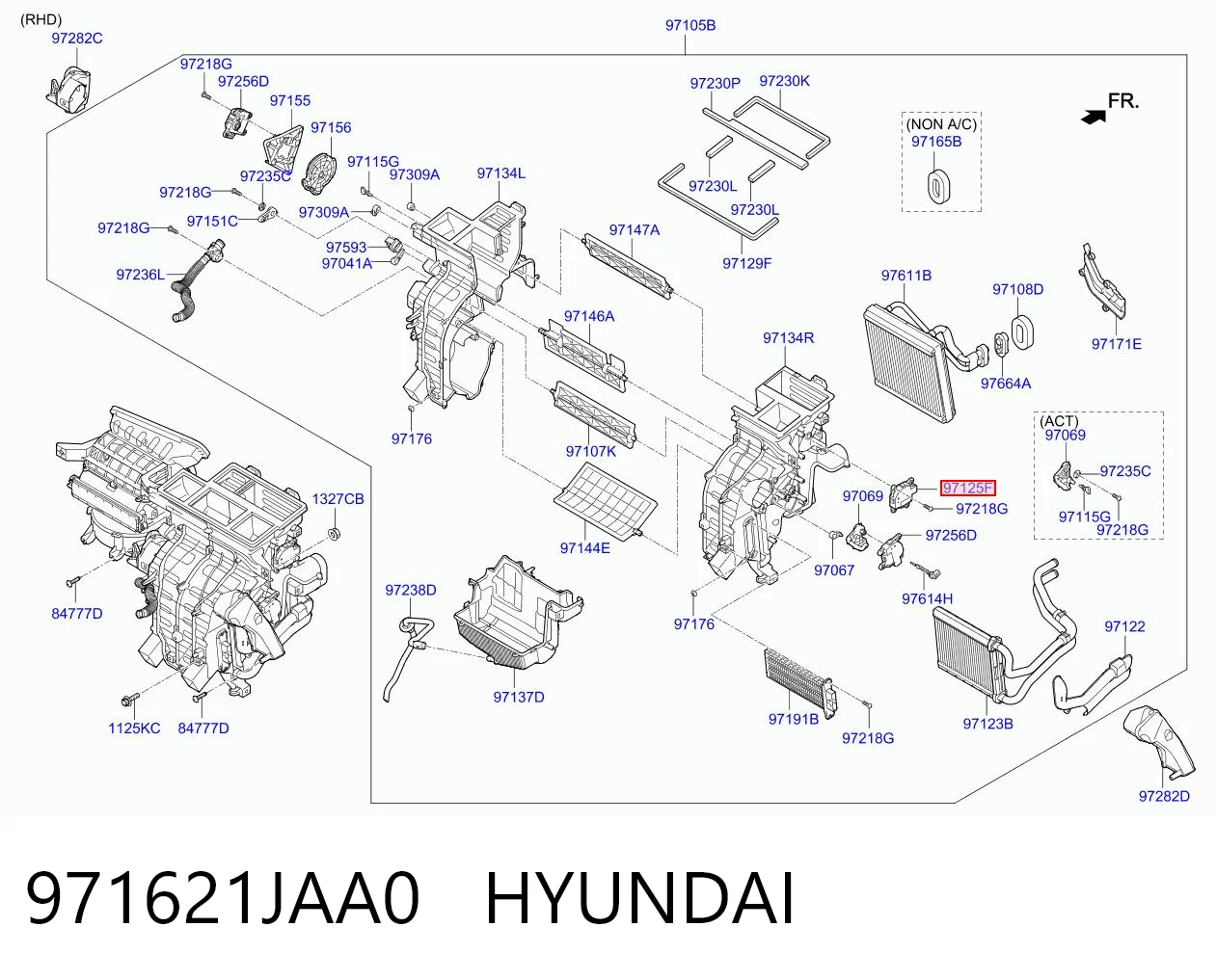 971621JAA0 Hyundai/Kia Acionamento de comporta de forno