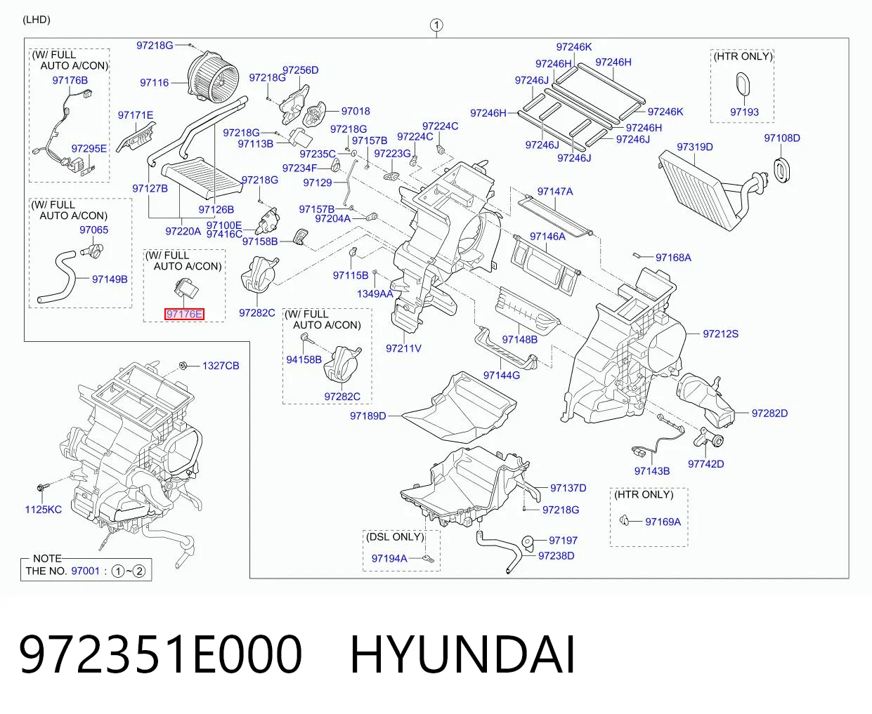 972351E000 Hyundai/Kia Resistor (resistência) de ventilador de forno (de aquecedor de salão)