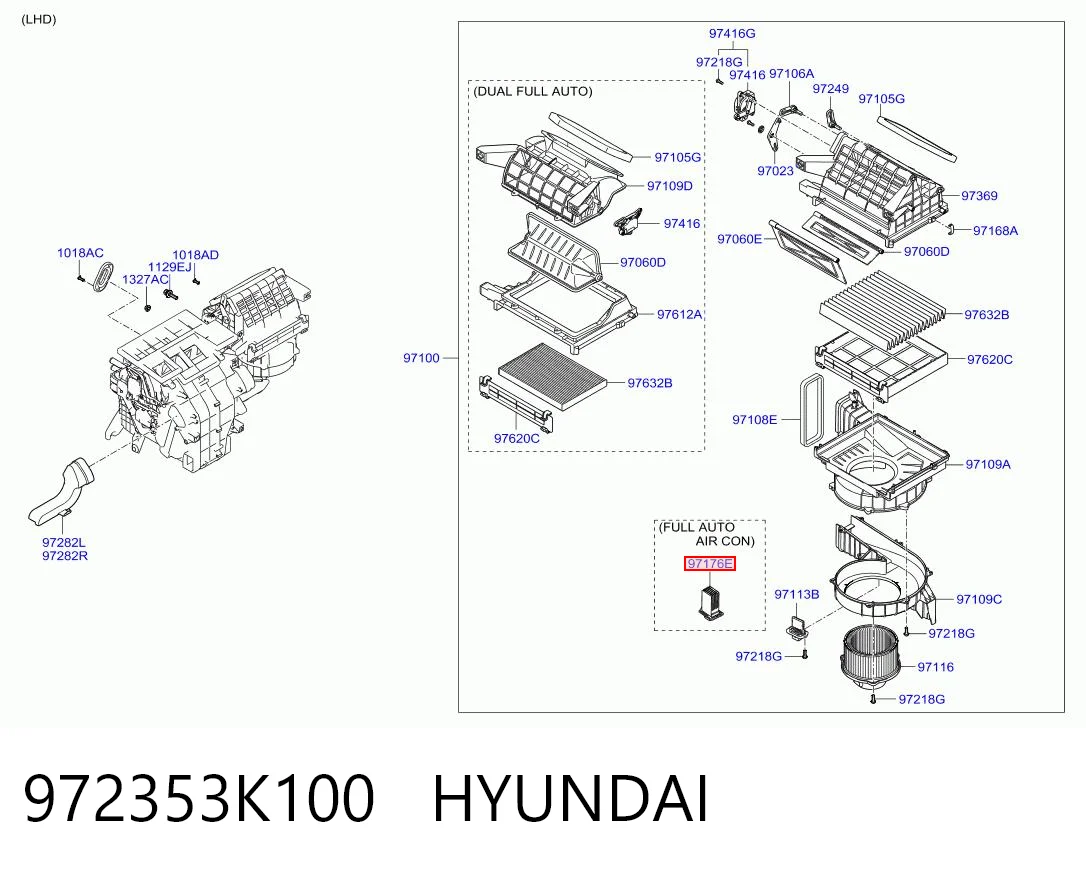 972353K100 Hyundai/Kia Resistor (resistência) de ventilador de forno (de aquecedor de salão)