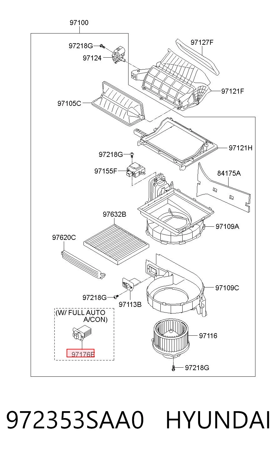 972353SAA0 Hyundai/Kia Resistor (resistência) de ventilador de forno (de aquecedor de salão)