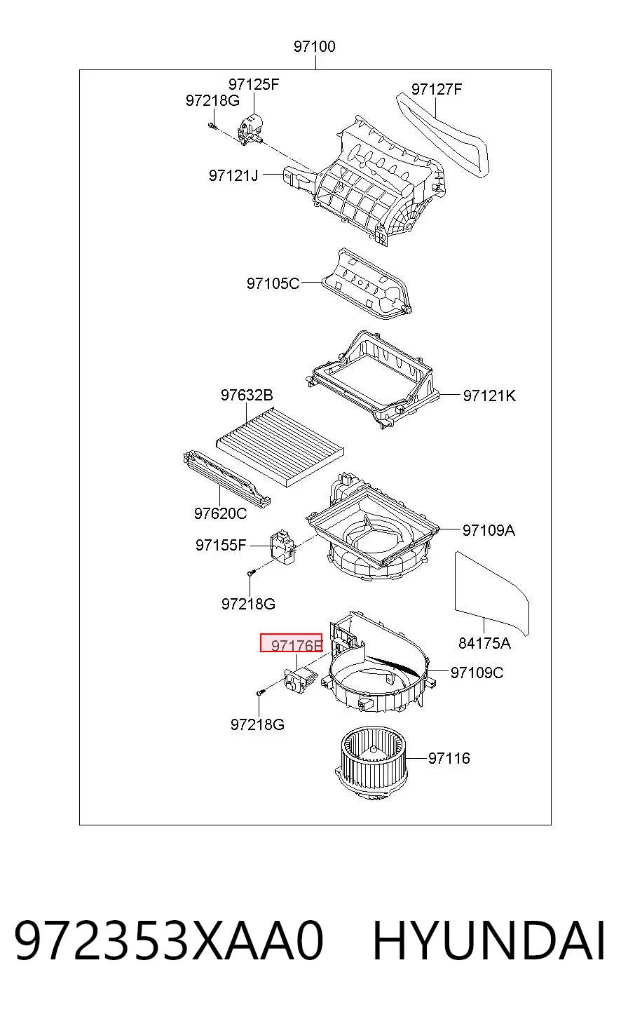 972353XAA0 Hyundai/Kia Resistor (resistência) de ventilador de forno (de aquecedor de salão)