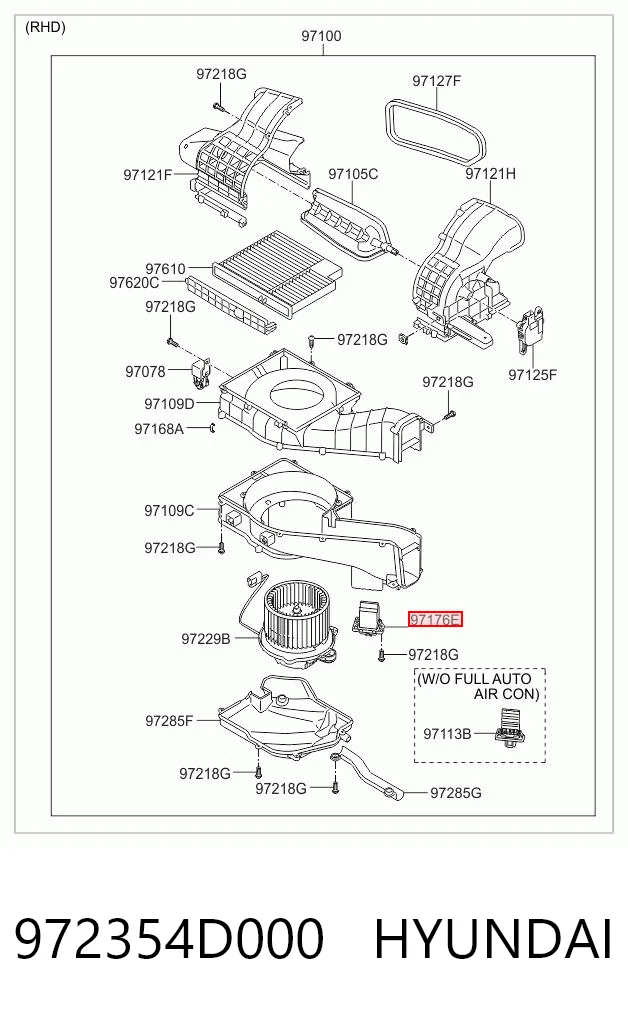 972354D000 Hyundai/Kia Resistor (resistência) de ventilador de forno (de aquecedor de salão)