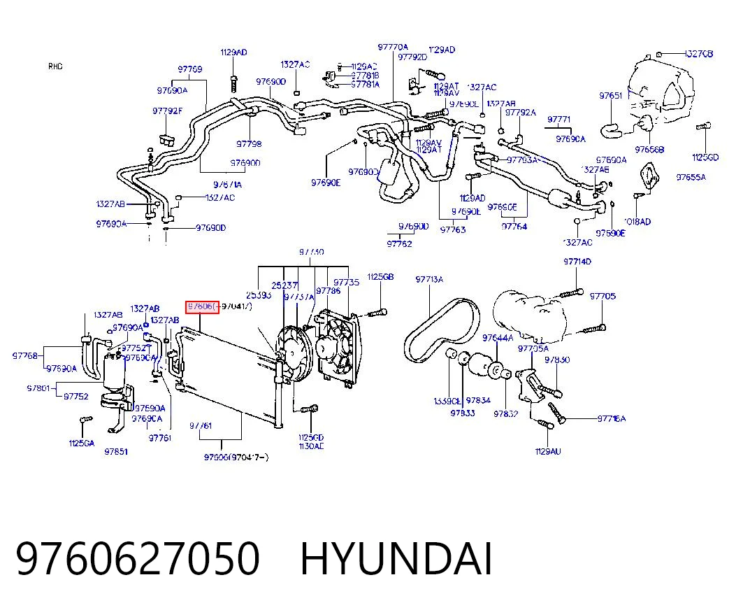 Radiador de aparelho de ar condicionado para Hyundai Coupe I RD