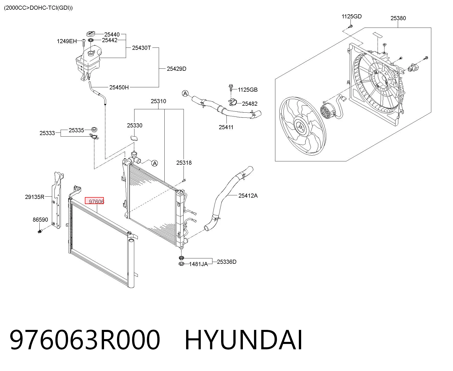 976063R000 Hyundai/Kia Radiador de aparelho de ar condicionado