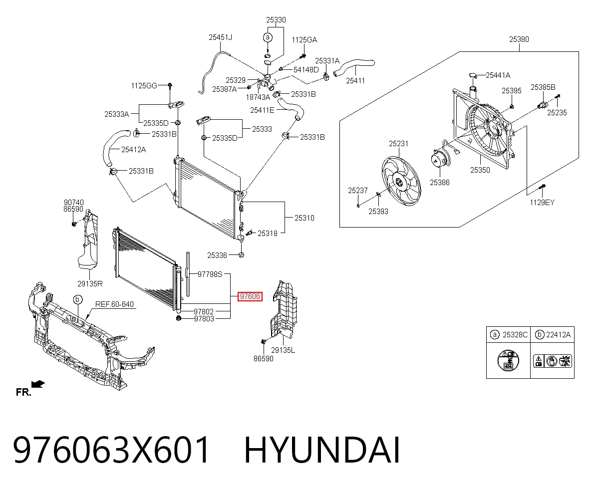 976063X601 Hyundai/Kia Radiador de aparelho de ar condicionado