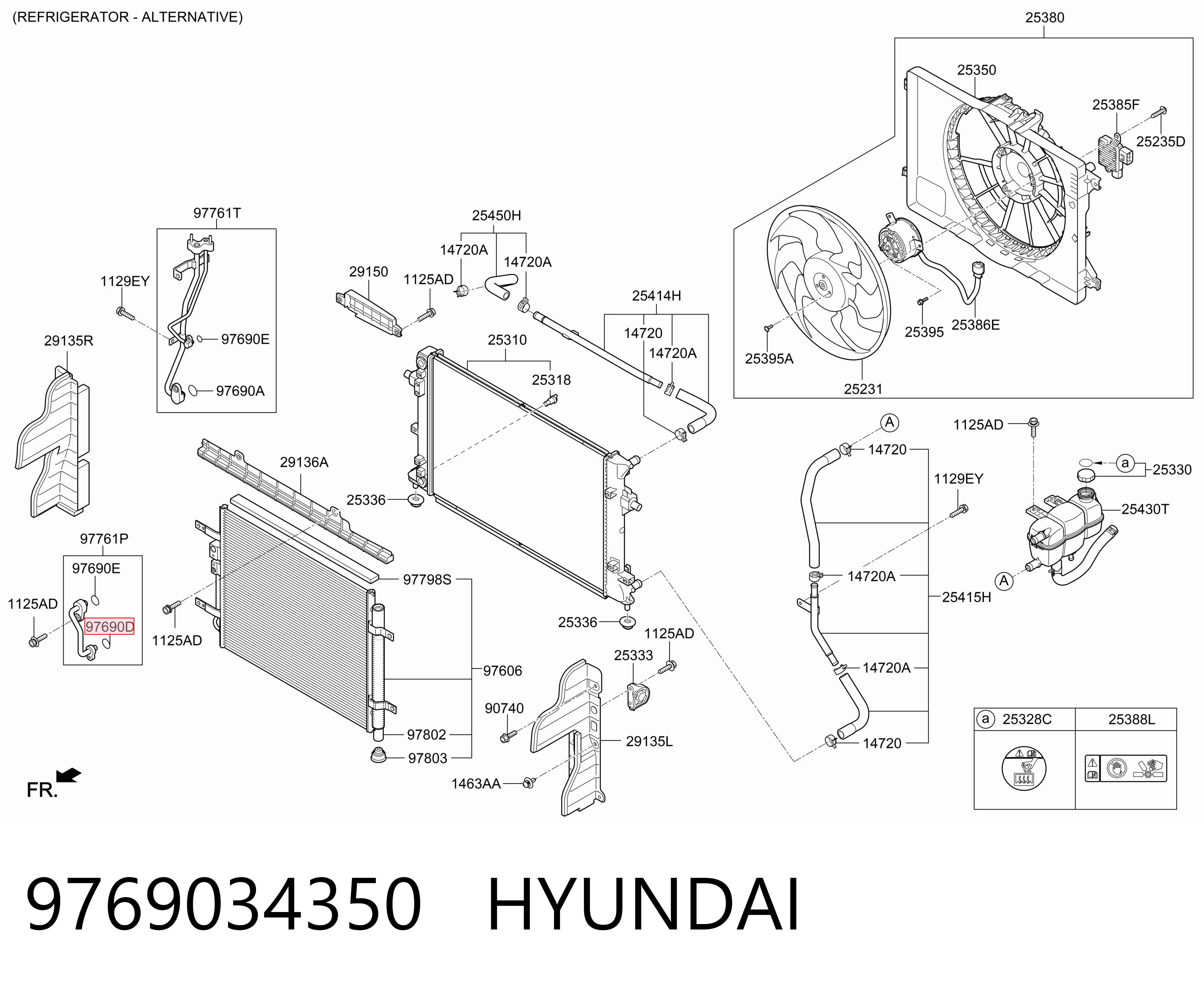 9769034350 Hyundai/Kia Vedante anular de mangueira do compressor de retorno