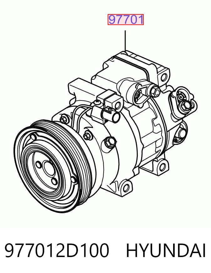 977012D100 Hyundai/Kia Compressor de aparelho de ar condicionado