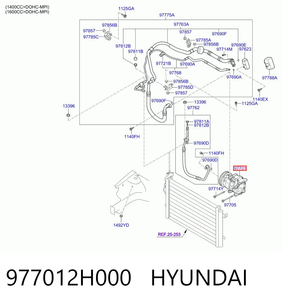 977012H000 Hyundai/Kia Compressor de aparelho de ar condicionado
