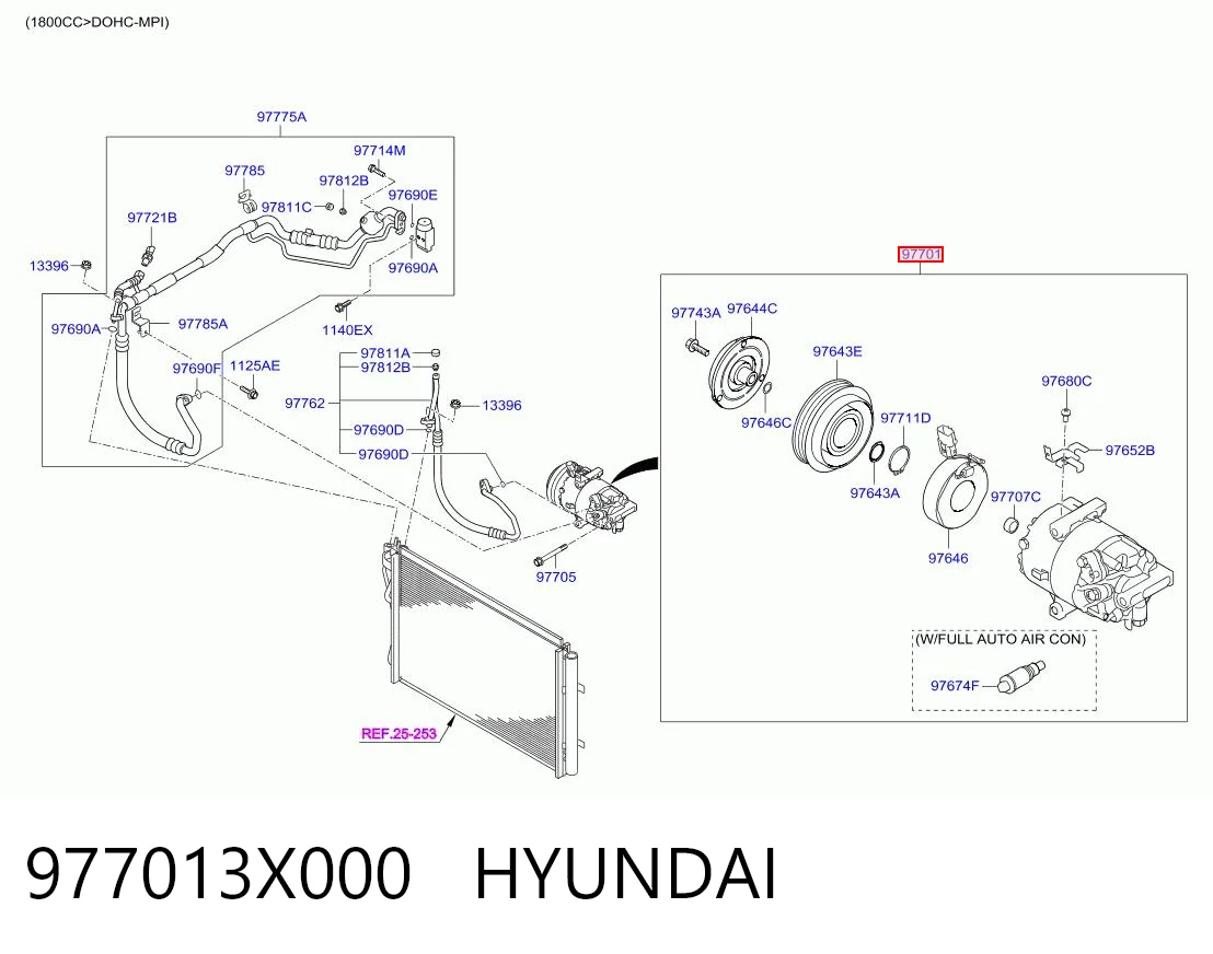 977013X000 Hyundai/Kia Compressor de aparelho de ar condicionado