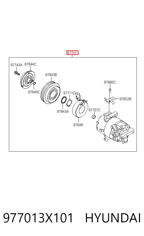 977013X101 Hyundai/Kia Compressor de aparelho de ar condicionado