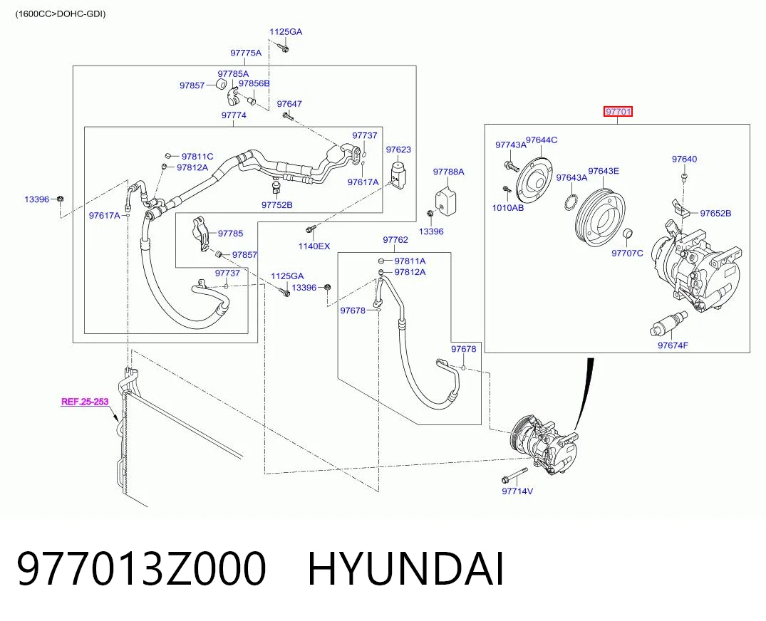 977013Z000 Hyundai/Kia Compressor de aparelho de ar condicionado