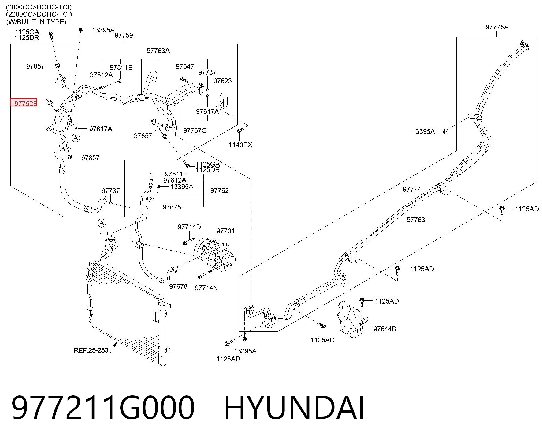 977211G000 Hyundai/Kia Sensor de pressão absoluta de aparelho de ar condicionado