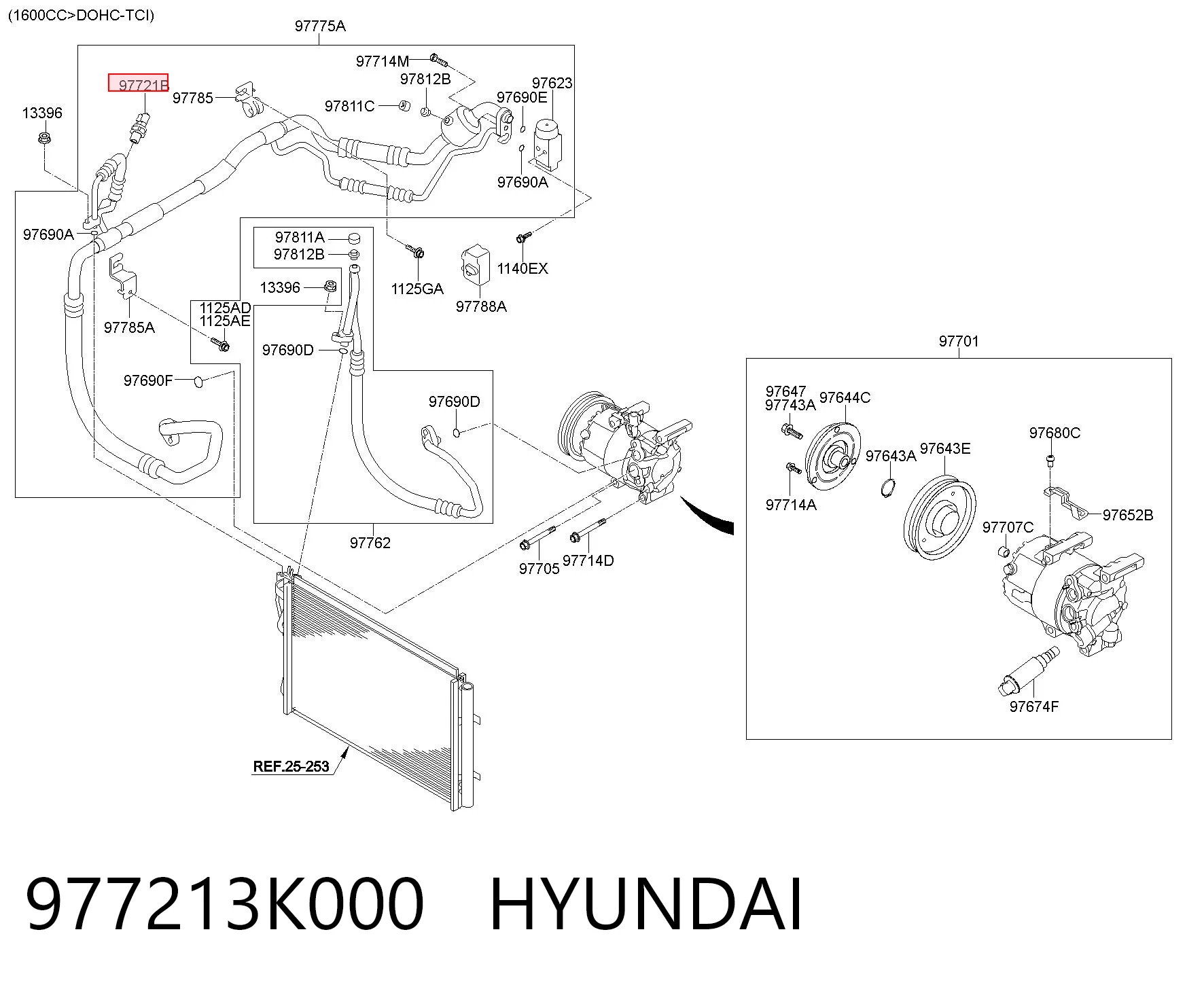  Sensor de pressão absoluta de aparelho de ar condicionado Hyundai I30 hatchback (FD) (2007 - 2011) 