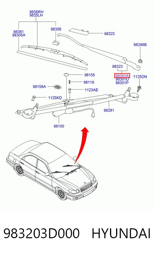 Braço de limpa-pára-brisas do pára-brisas para Hyundai Sonata IV EF