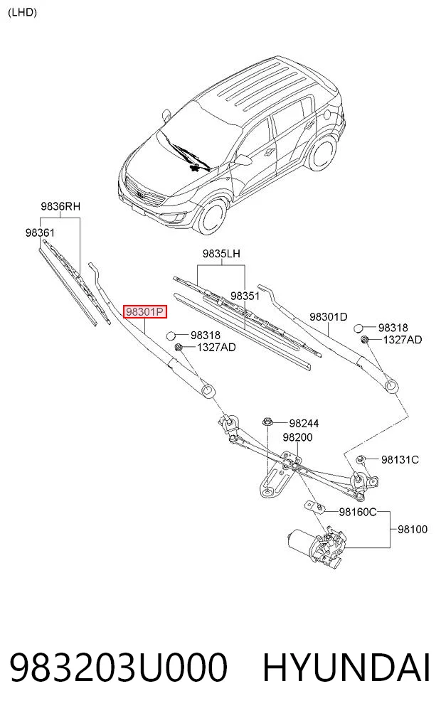 Braço de limpa-pára-brisas do pára-brisas KIA Sportage III SL ao melhor preço
