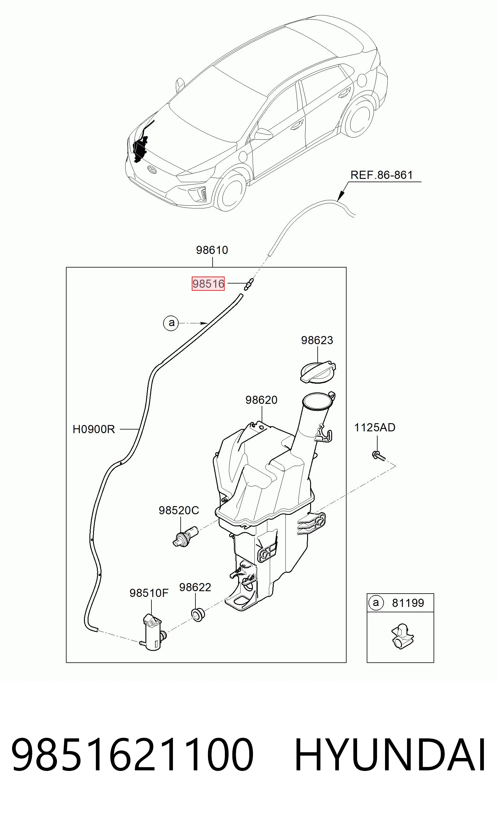 9851621100 Hyundai/Kia União em T do sistema de lavador de pára-brisas