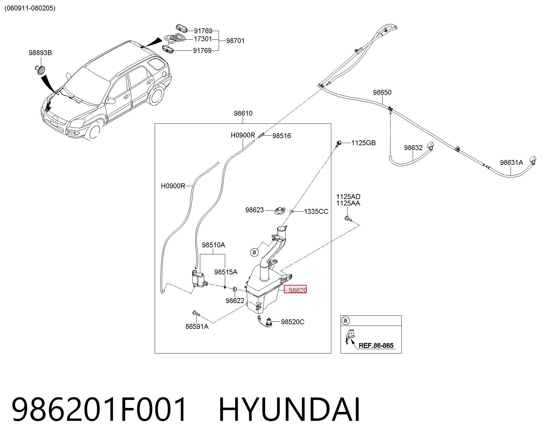 Tanque de fluido para lavador de vidro KIA Sportage II JE ao melhor preço