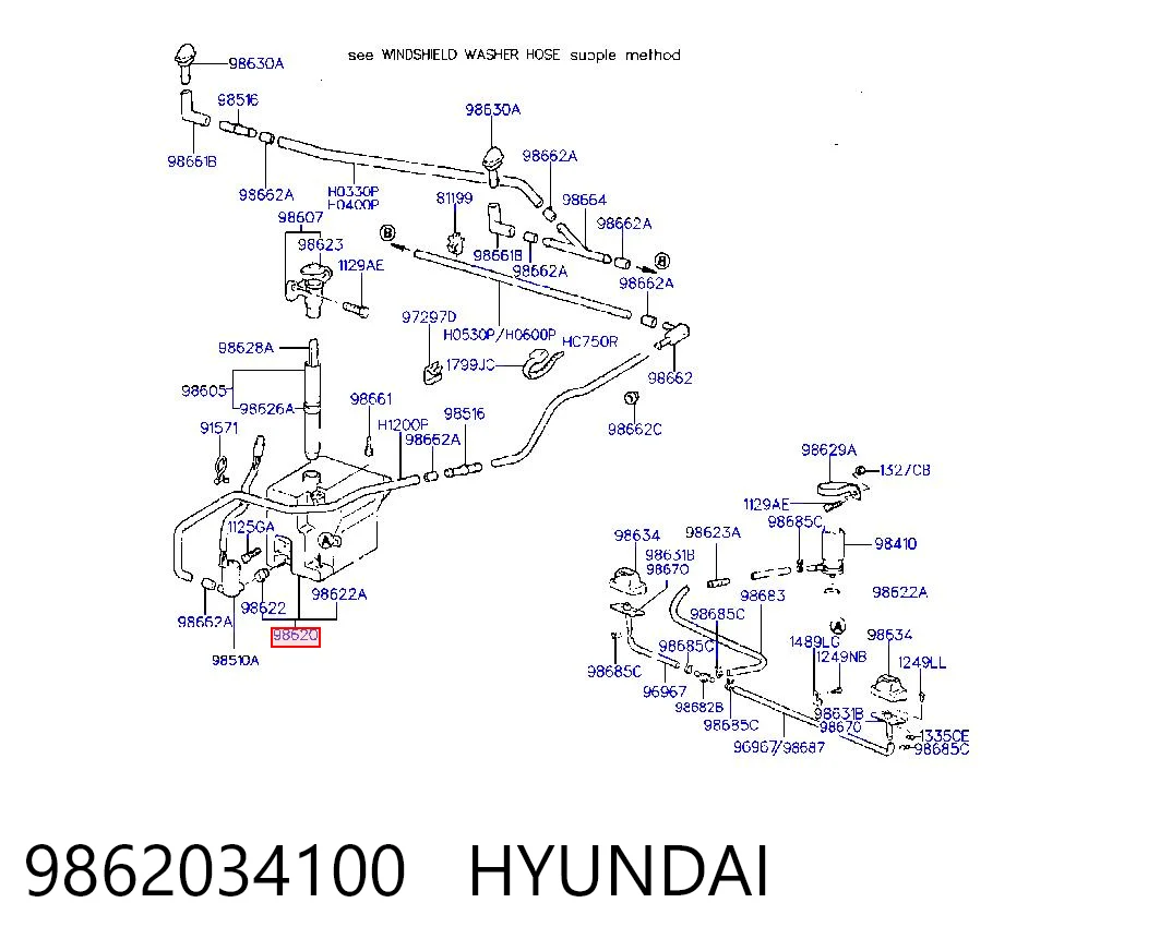 Tanque de fluido para lavador de vidro Hyundai Sonata III Y-3 ao melhor preço