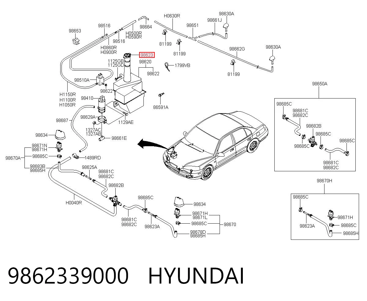 Tampa de tanque de fluido para lavador Hyundai Sonata EU4 ao melhor preço