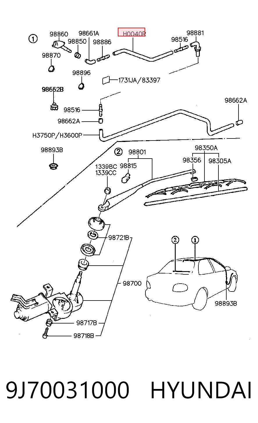 9J70031000 Hyundai/Kia