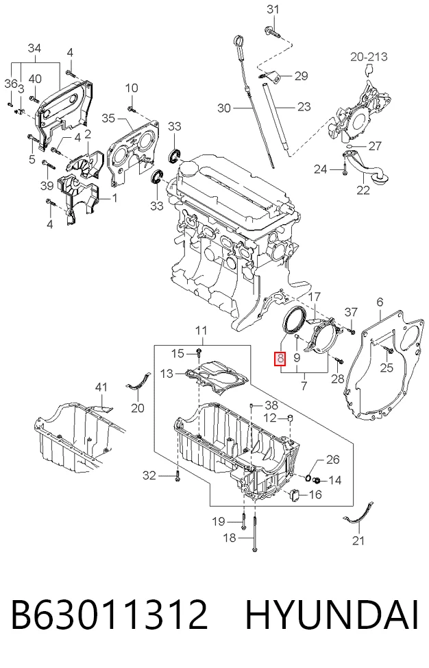 Vedação traseira de cambota de motor 30105035 AND
