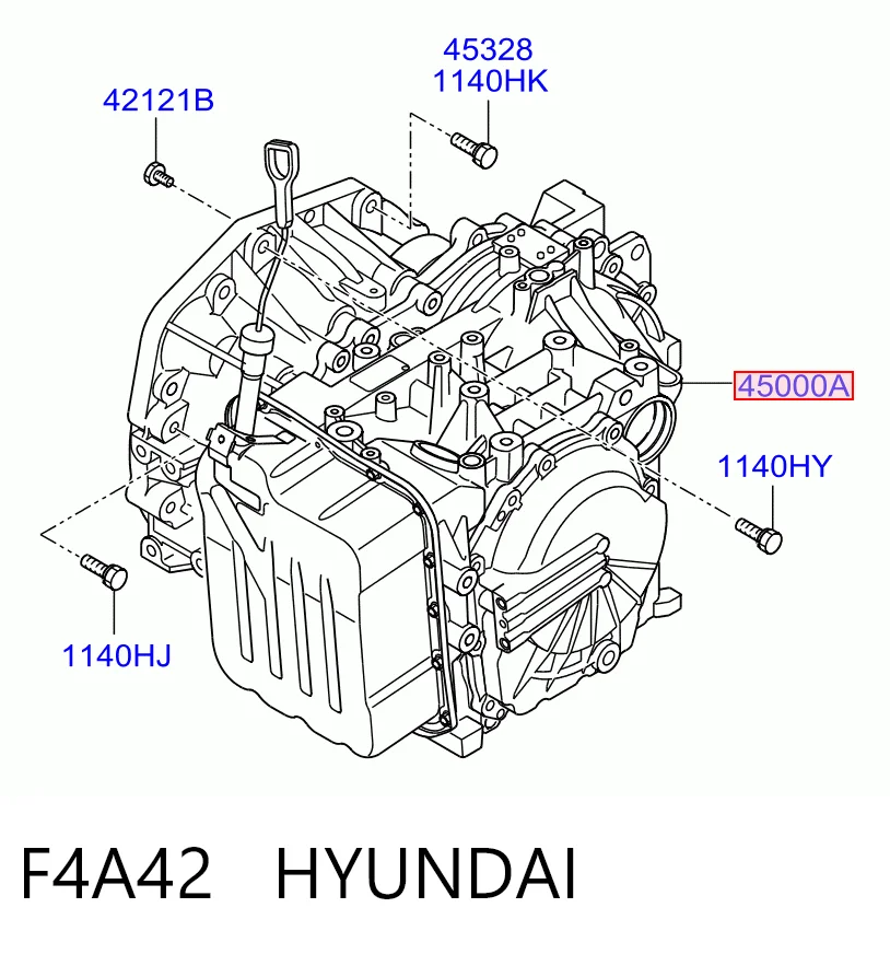 F4A42 Hyundai/Kia Caixa Automática de Mudança montada