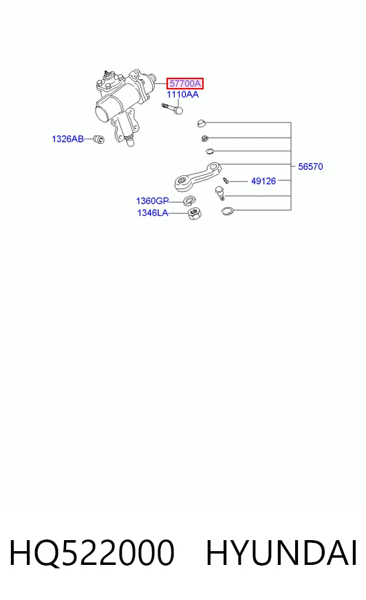Mecanismo de direção (redutor) para Hyundai Galloper  JK