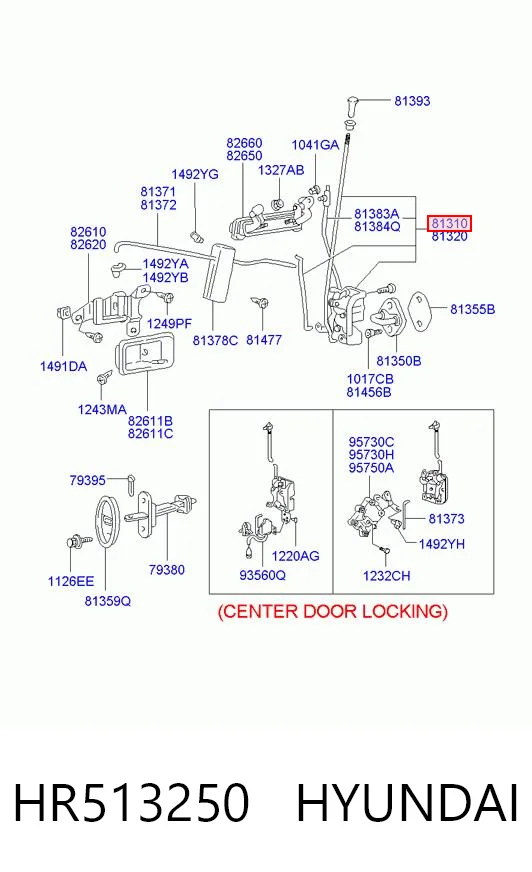Fecho da porta dianteira esquerda para Hyundai Galloper  JK