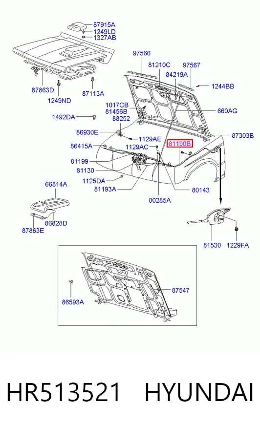 Cabo de abertura da capota Hyundai Galloper JK ao melhor preço