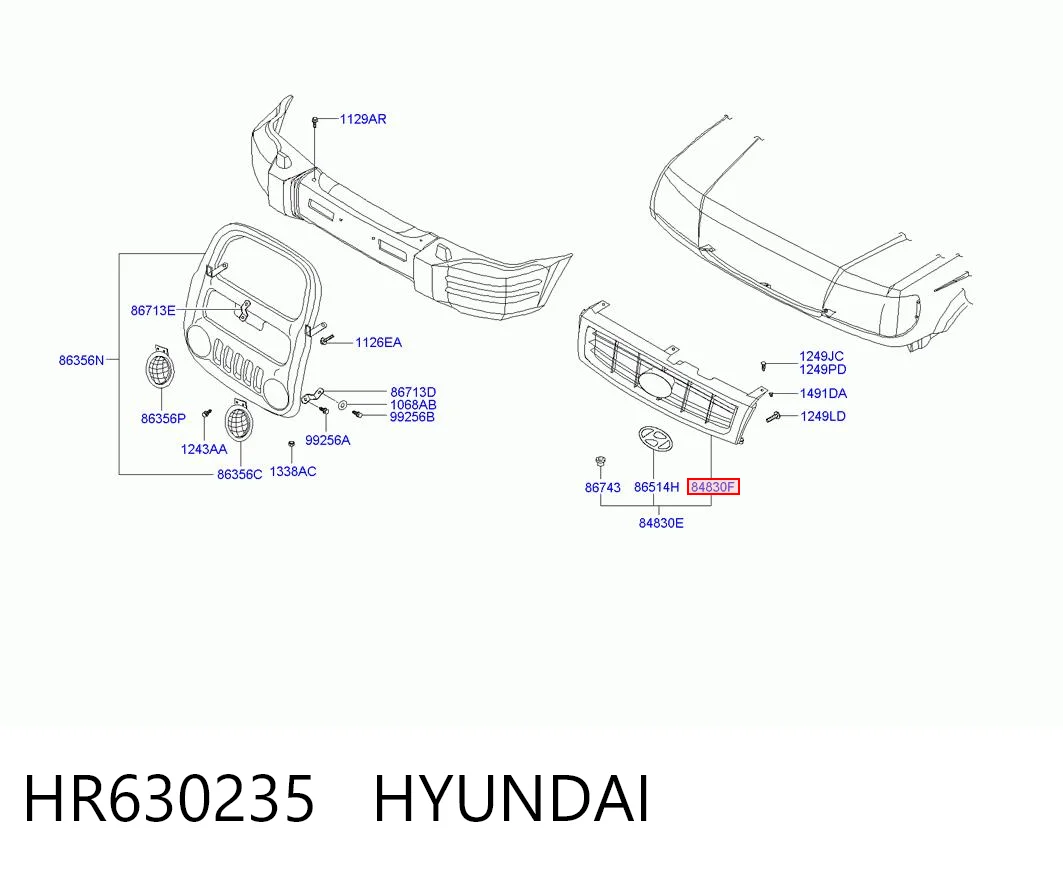 Grelha do radiador Hyundai Galloper  JK ao melhor preço