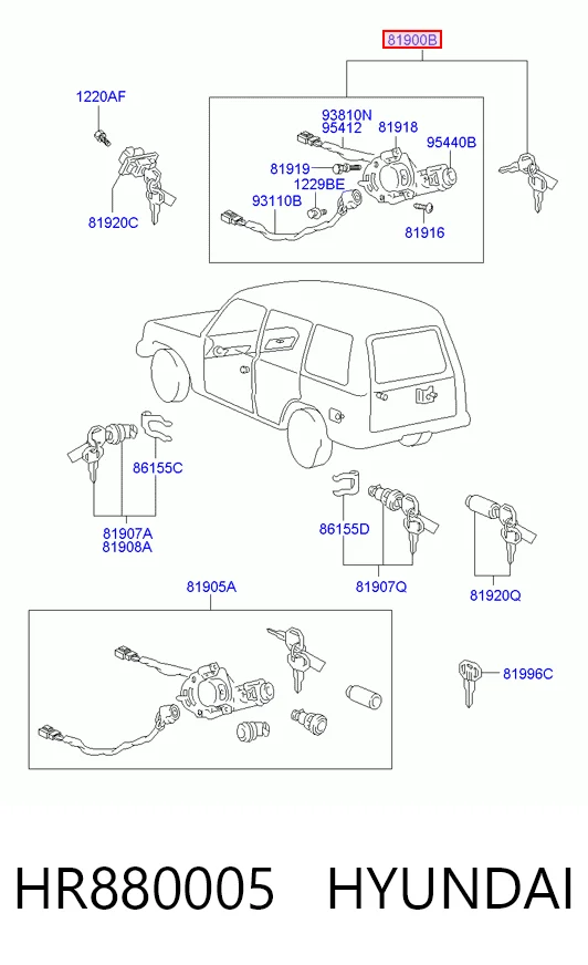 Fecho de ignição Hyundai Galloper  JK ao melhor preço