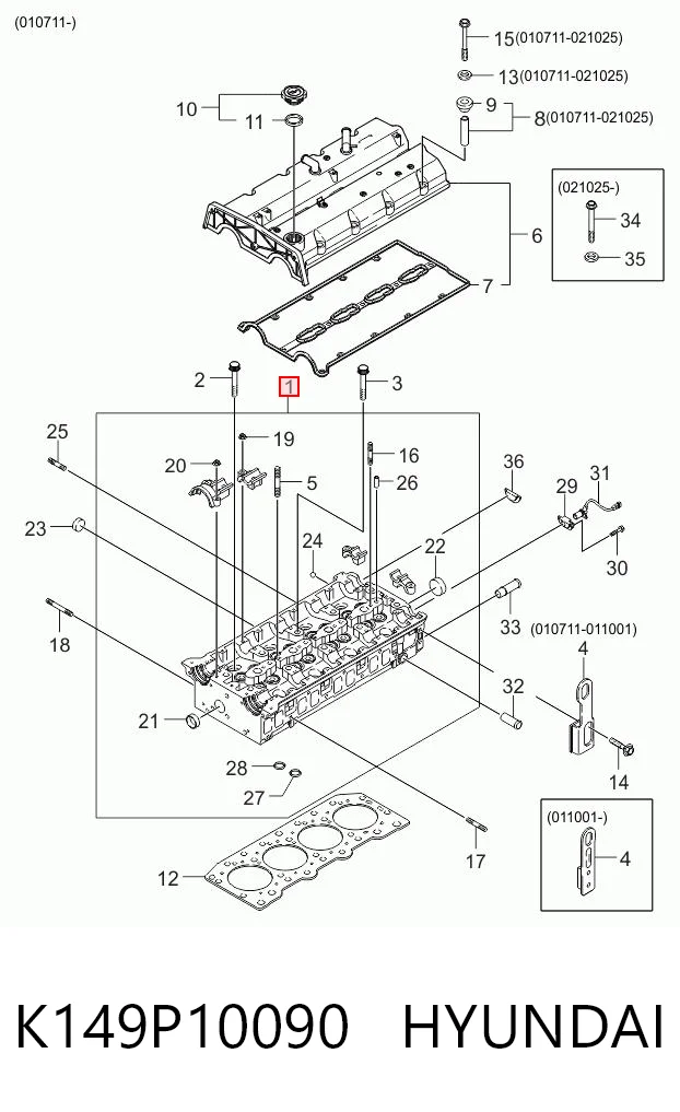 Cabeça de motor (CBC) para KIA Carnival II GQ