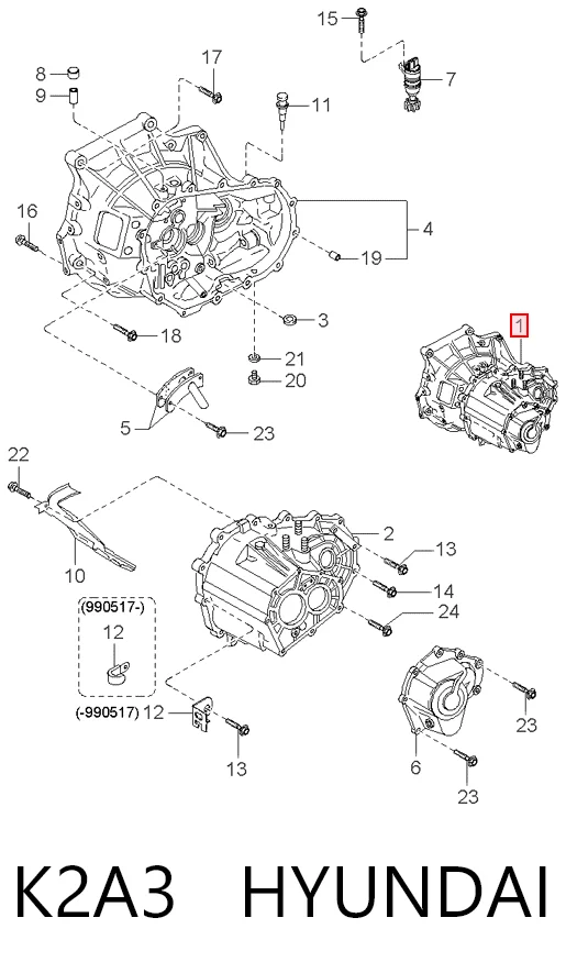 Caixa de Mudança montada (caixa mecânica de velocidades) 0K2A303000 Honda