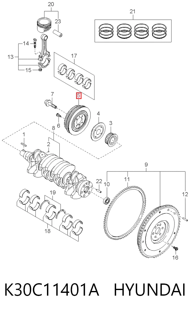 Polia de cambota para KIA Rio I DC