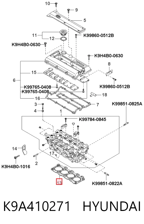 Vedante de cabeça de motor (CBC) FE3N10271 Mazda