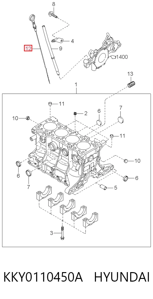 Sonda (indicador) do nível de óleo no motor KIA Rio I DC ao melhor preço