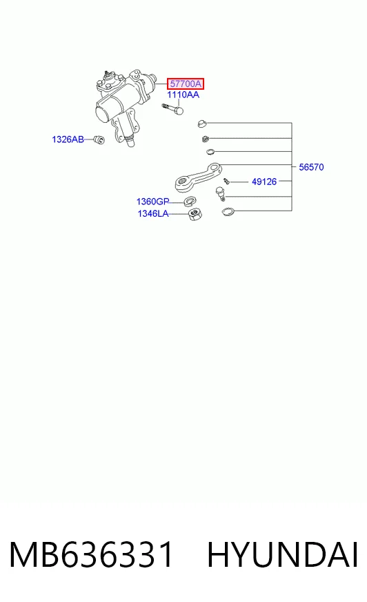  Mecanismo de direção (redutor) Hyundai Galloper SUV (JK) (1997 - 2003) 